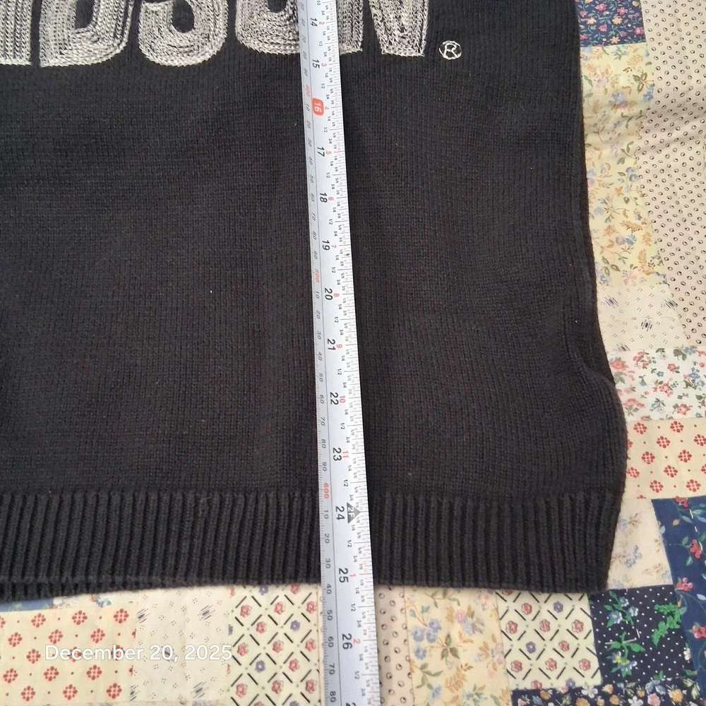 Harley Davidson Embroidered Knit Turtle Neck Sweater Mens Size Medium Black